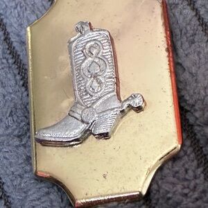 Gold and Silver-colored Western Boot Money Clip